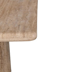 CST8712-RB 50cm Travertine Top Side Table - Natural - Furniture Castle