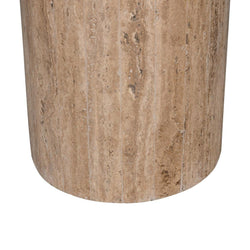 CST8712-RB 50cm Travertine Top Side Table - Natural - Furniture Castle
