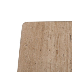 CST8713-RB 42cm Travertine Top Side Table - Natural - Furniture Castle