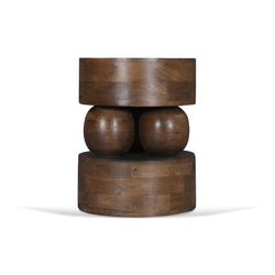 CST8720-RB 40cm Round Side Table - Walnut - Furniture Castle