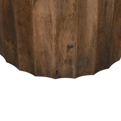 CST8723-RB 45cm Travertine Top Round Side Table - Walnut - Furniture Castle