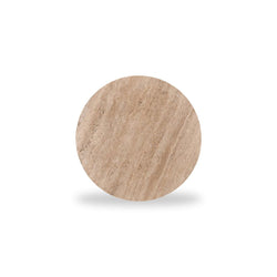 CST8723-RB 45cm Travertine Top Round Side Table - Walnut - Furniture Castle