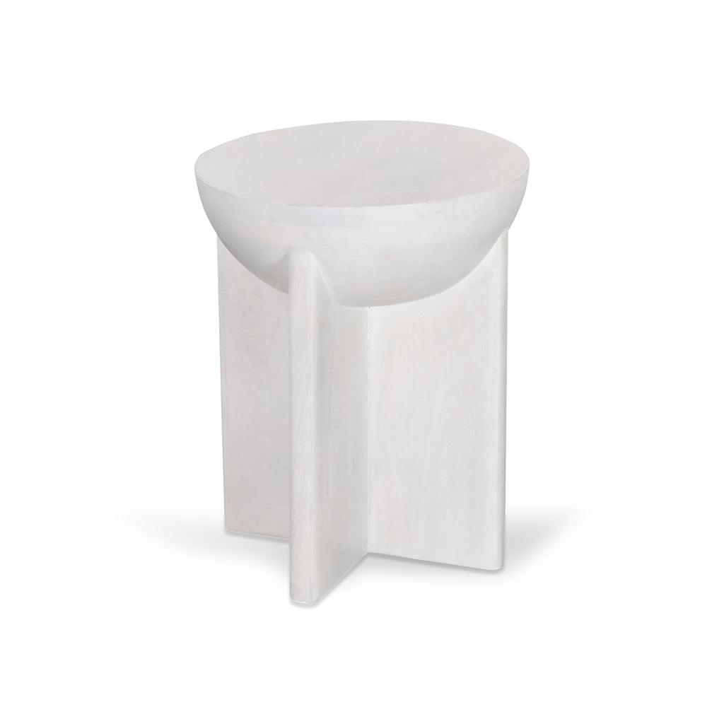 CST8725-RB 40cm Round Side Table - Cafe White - Furniture Castle