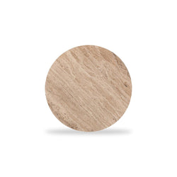CST8728-RB 45cm Travertine Top Round Side Table - Furniture Castle