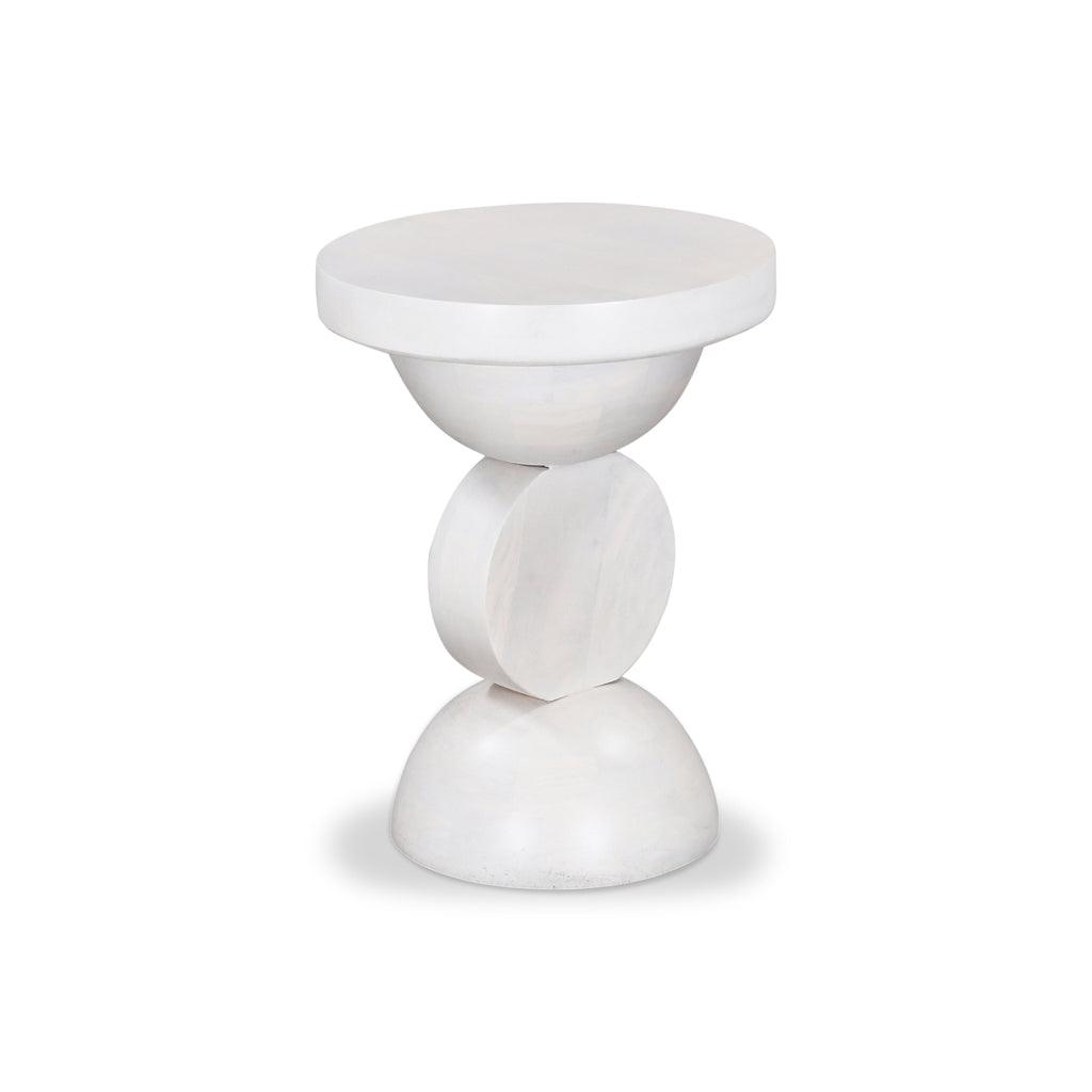 CST8731-RB 38cm Round Side Table - Cafe White - Furniture Castle