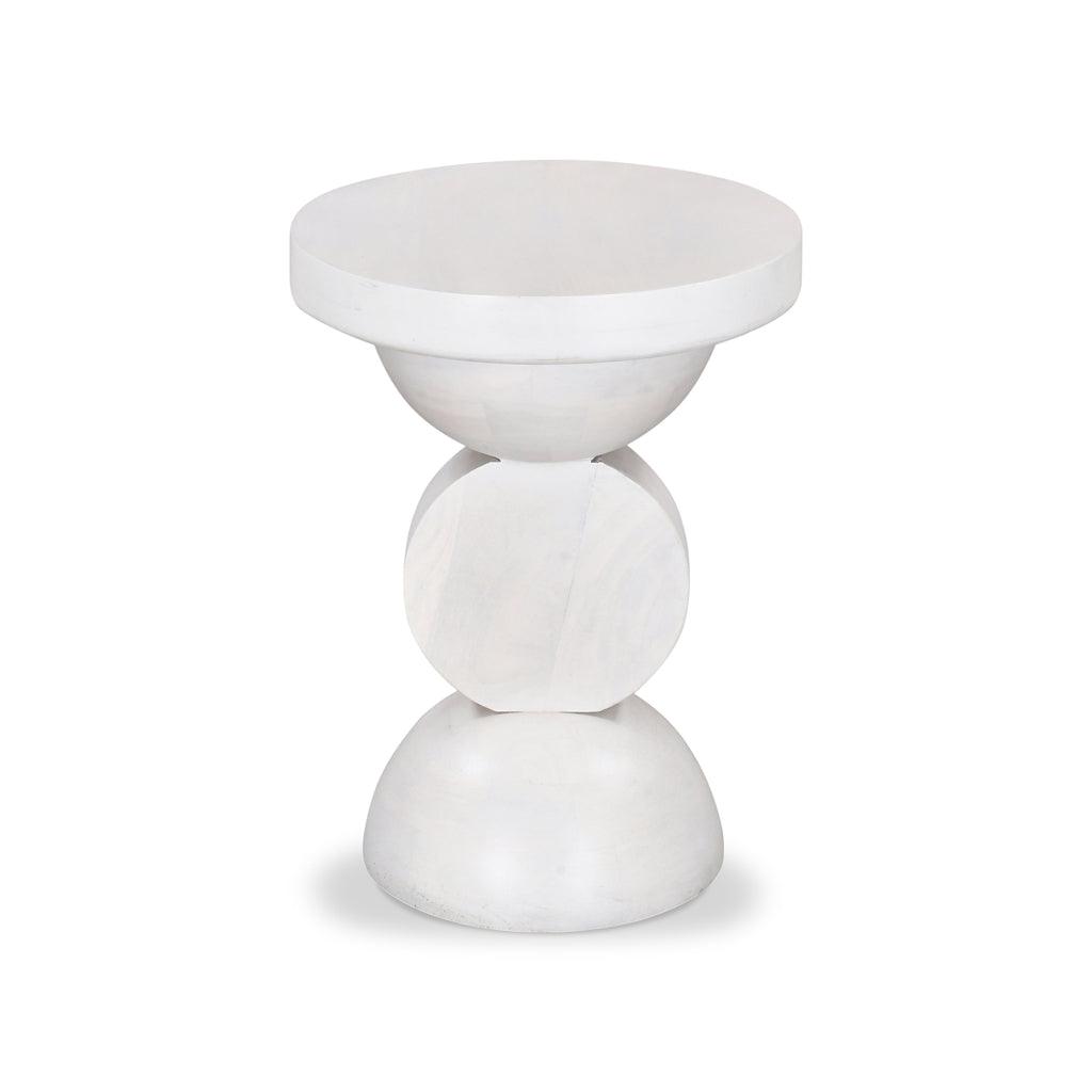 CST8731-RB 38cm Round Side Table - Cafe White - Furniture Castle