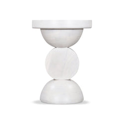 CST8731-RB 38cm Round Side Table - Cafe White - Furniture Castle