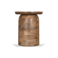 CST8733-RB 40cm Travertine Top Side Table - Natural - Furniture Castle