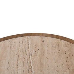 CST8733-RB 40cm Travertine Top Side Table - Natural - Furniture Castle