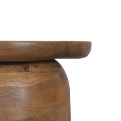CST8733-RB 40cm Travertine Top Side Table - Natural - Furniture Castle