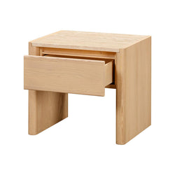 CST8742-KK 55cm Travertine Top Bedside Table - Creme Ash - Furniture Castle