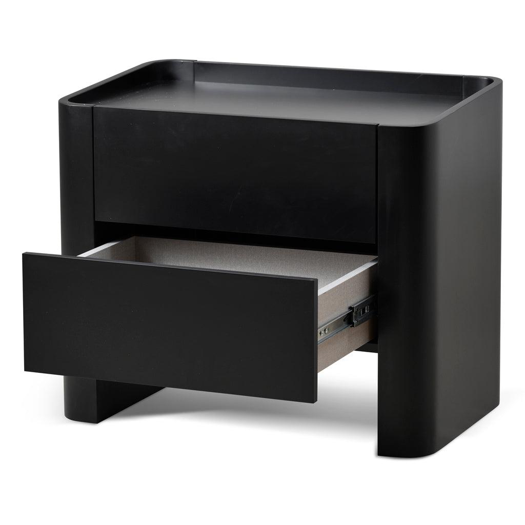 CST8849-IG Bedside Table - Matte Black - Furniture Castle