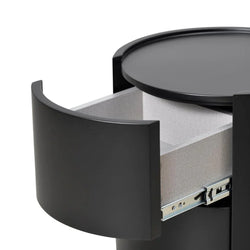 CST8850-IG Bedside Table - Full Matte Black - Furniture Castle