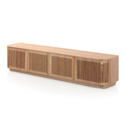 Curved 2m TV Unit - Natural - Furniture Castle
