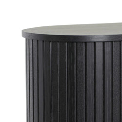 Curved Wooden Storage Cabinet - Full Black - Furniture Castle