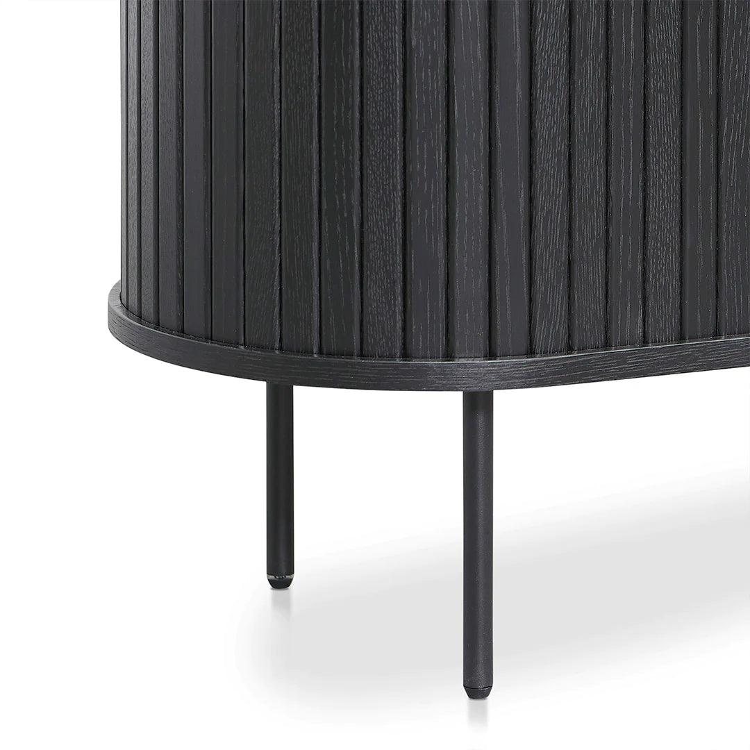 Curved Wooden Storage Cabinet - Full Black - Furniture Castle