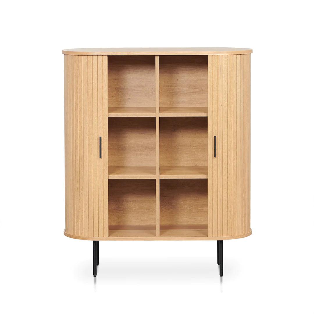 Curved Wooden Storage Cabinet - Natural - Furniture Castle