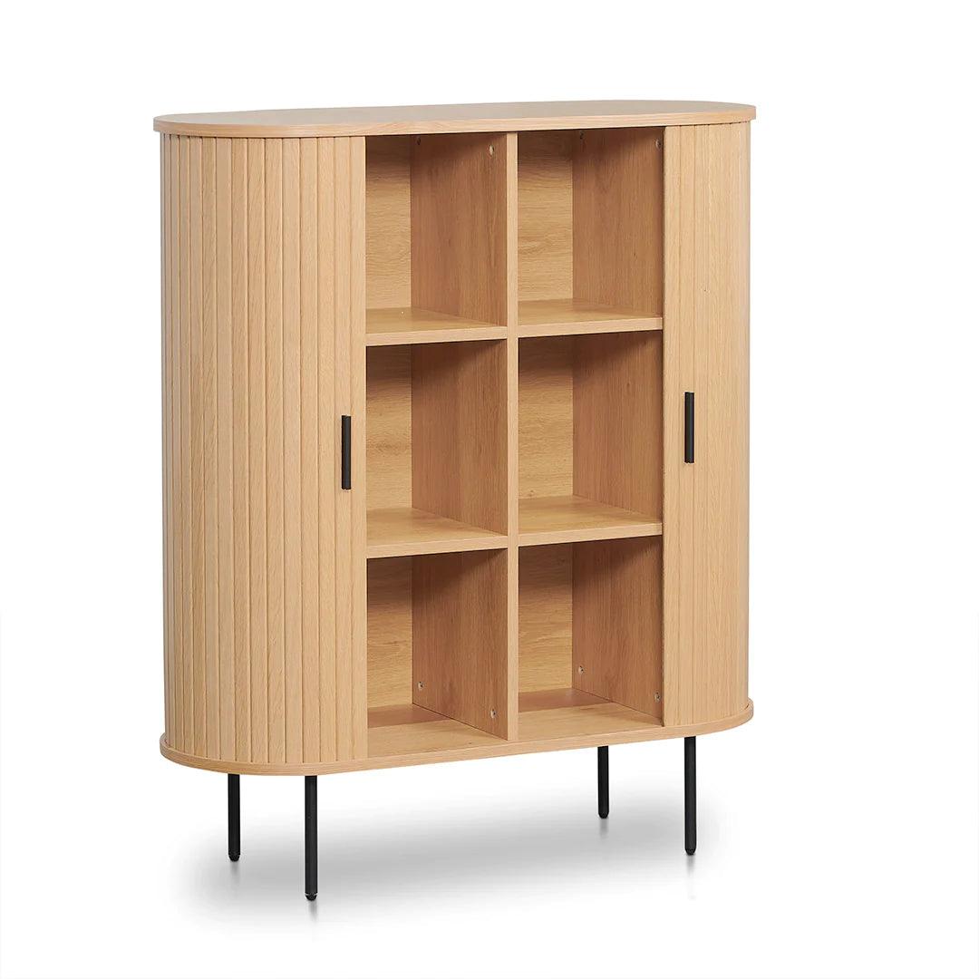 Curved Wooden Storage Cabinet - Natural - Furniture Castle