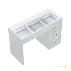 Diana Vanity Desk - 8 Storage Drawers with Lights