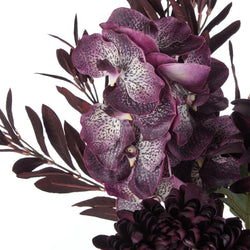 Rogue Vanda Chrysanthemum Peony Mix Bouquet Burgundy & Green 40x40x70cm