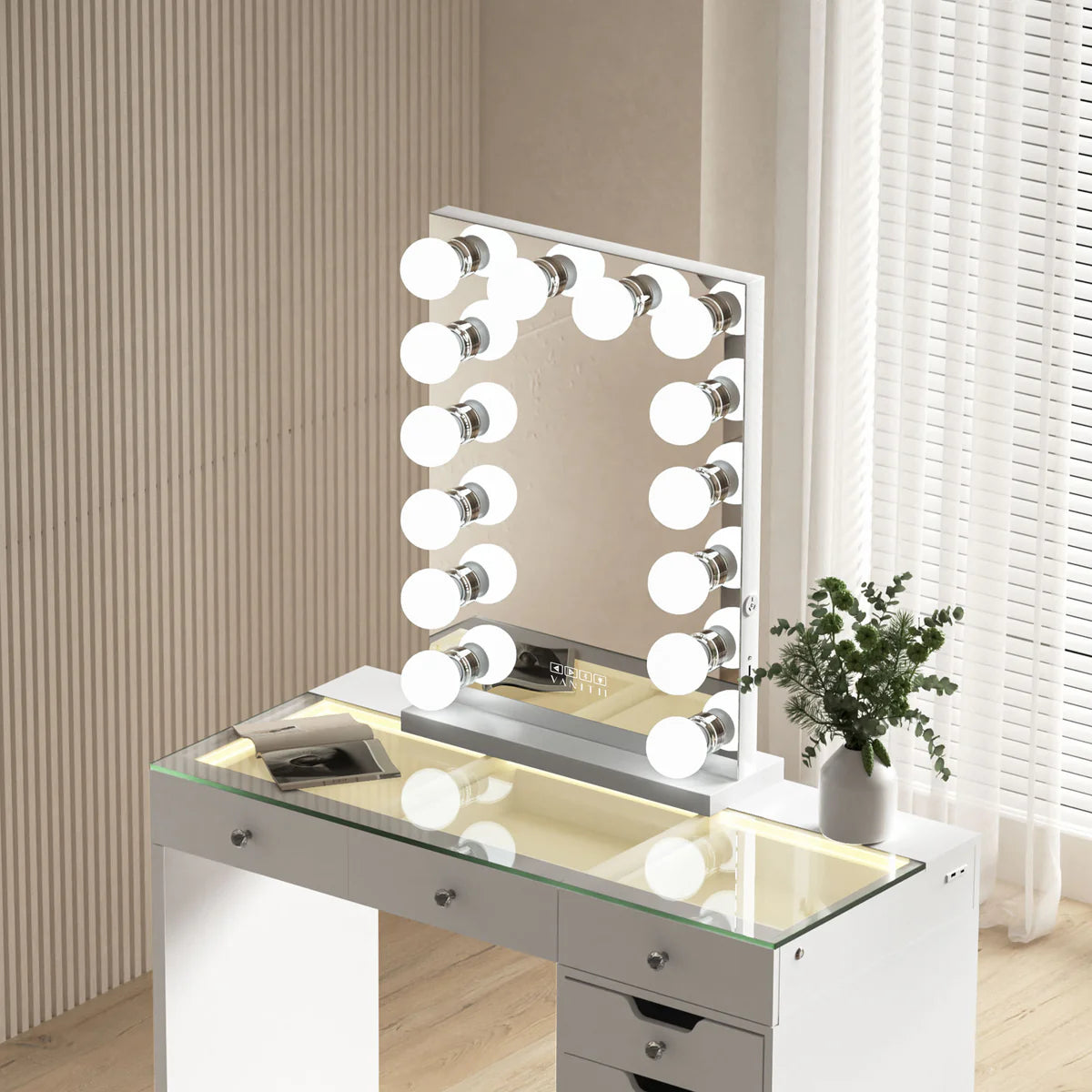 Marilyn Hollywood Vanity Mirror Pro - Tabletop or Wall Mount Vanity Mirror 60 x 80cm