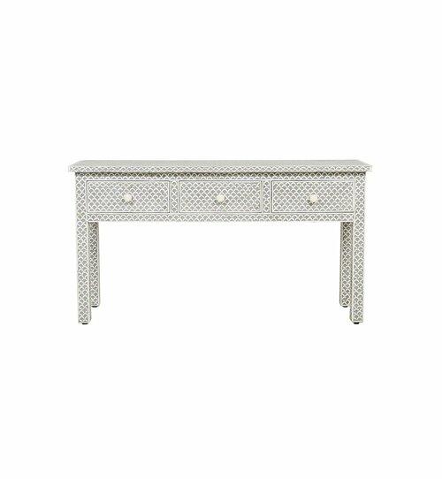 Ellie Inlay 3dr Fish Scale Console - Grey - Furniture Castle