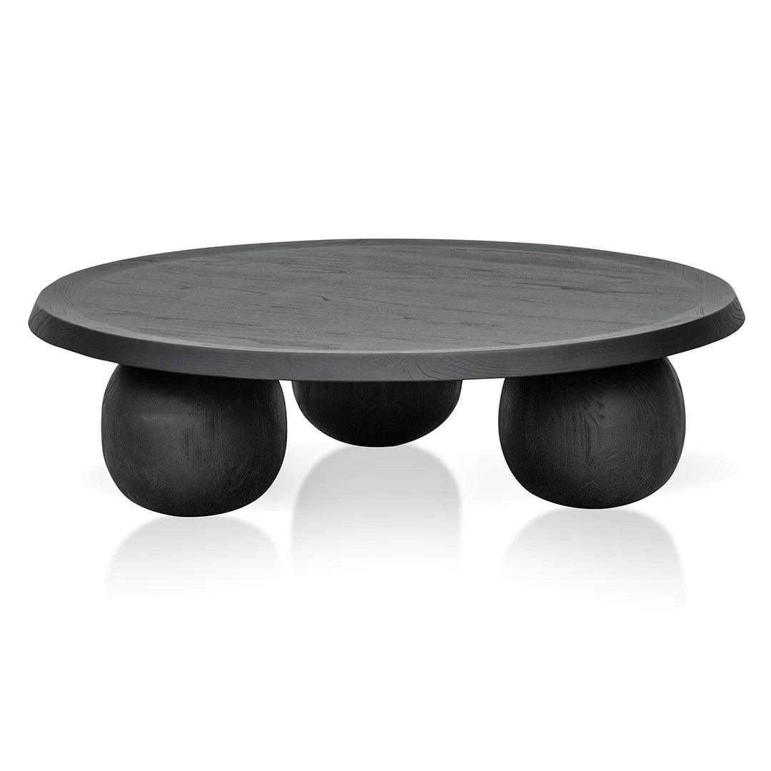 Ellme 100cm Ball Coffee Table - Full Black - Furniture Castle