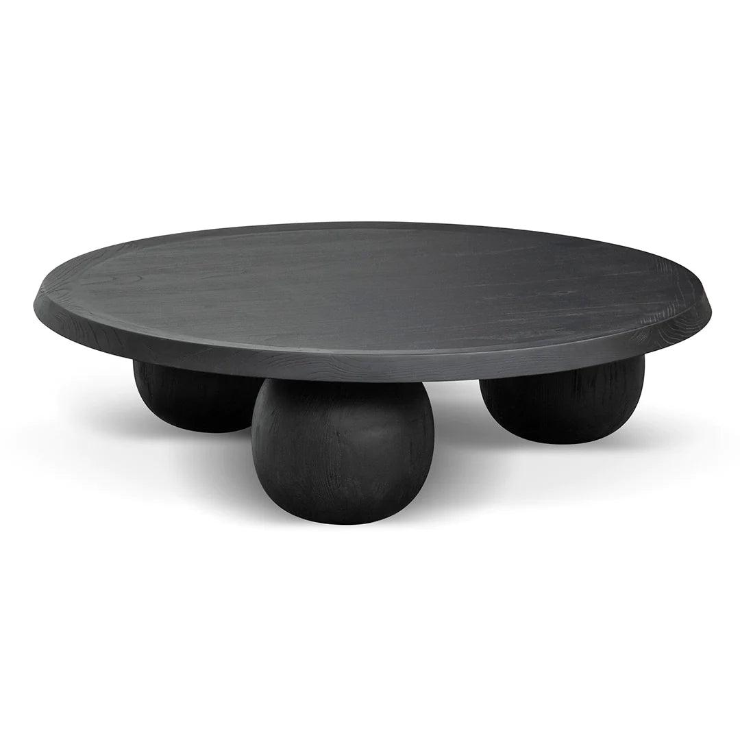 Ellme 100cm Ball Coffee Table - Full Black - Furniture Castle