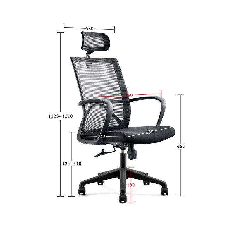 ERIK Executive Office Chair with Headrest- Black - Furniture Castle