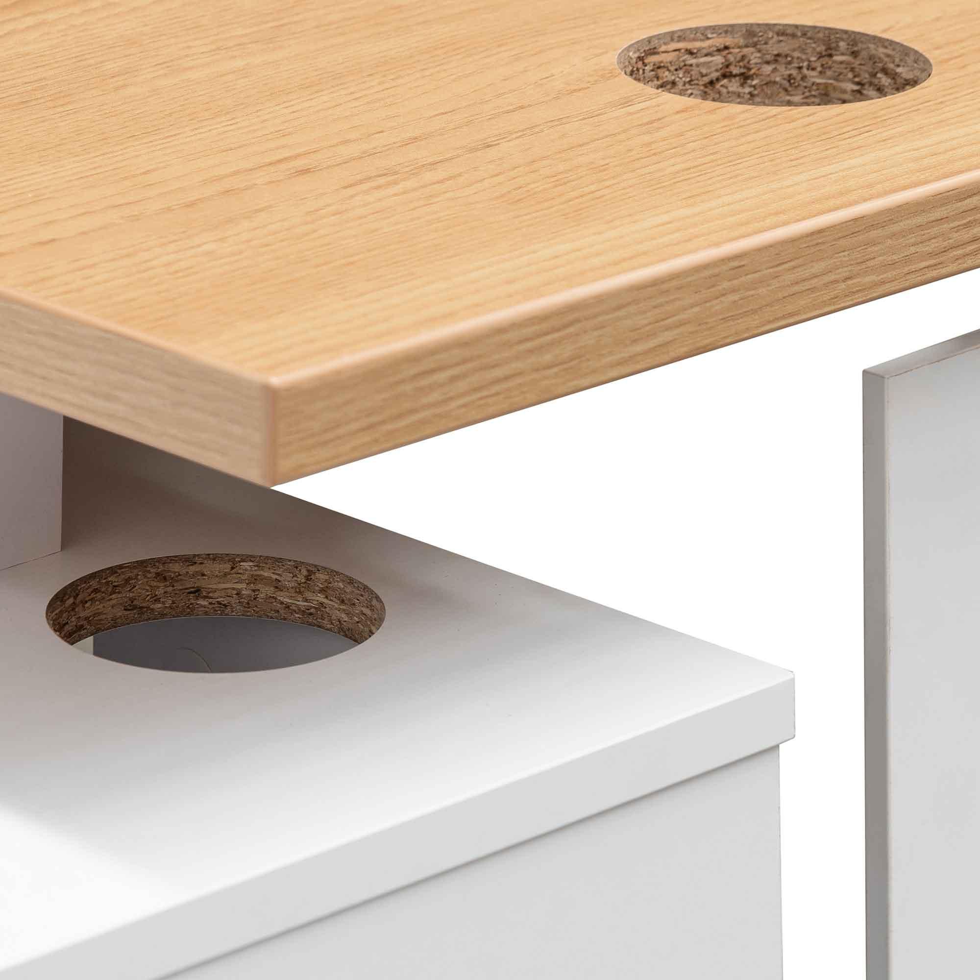 Evlyn 160cm Right Return Executive Office Desk - Natural - Furniture Castle