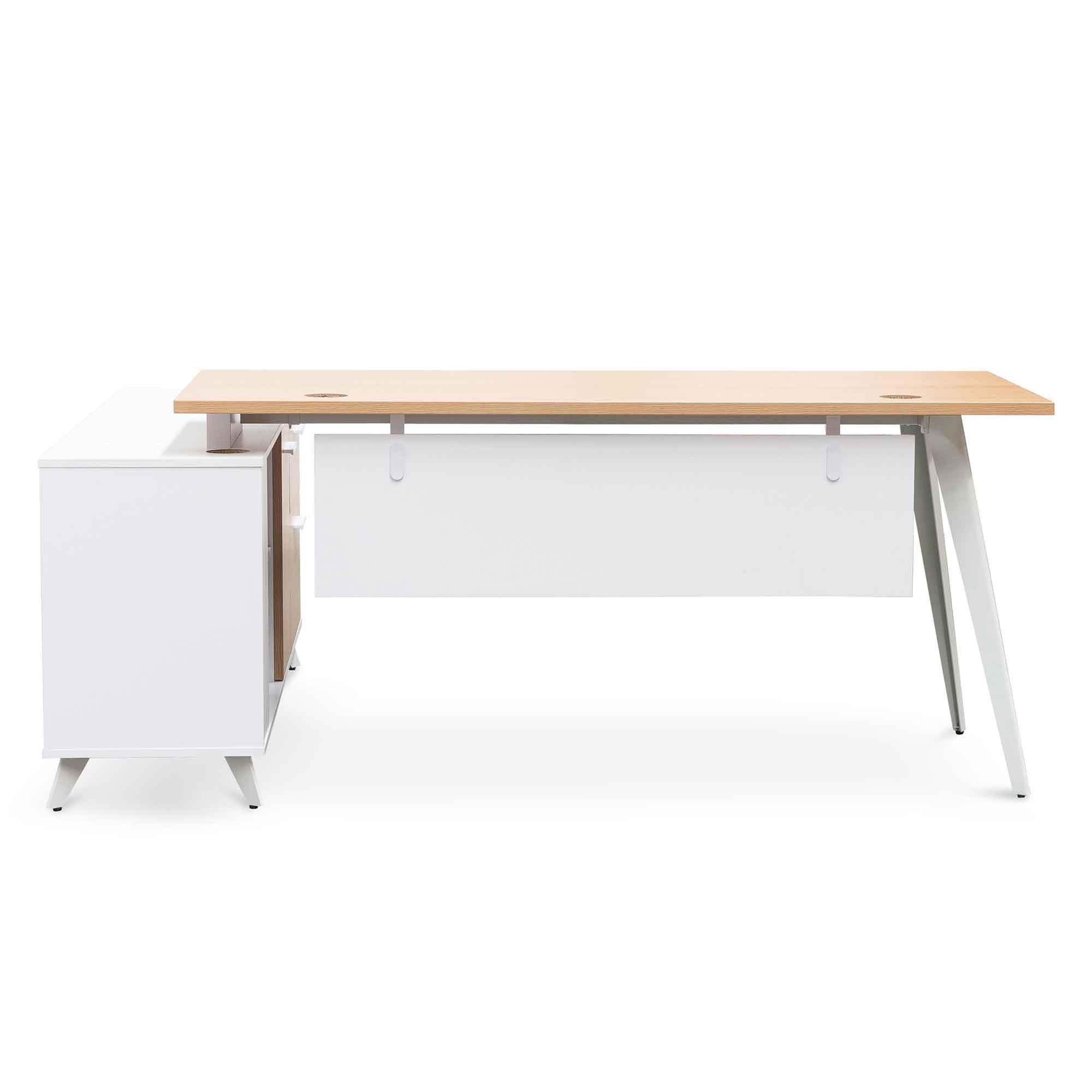 Evlyn 160cm Right Return Executive Office Desk - Natural - Furniture Castle
