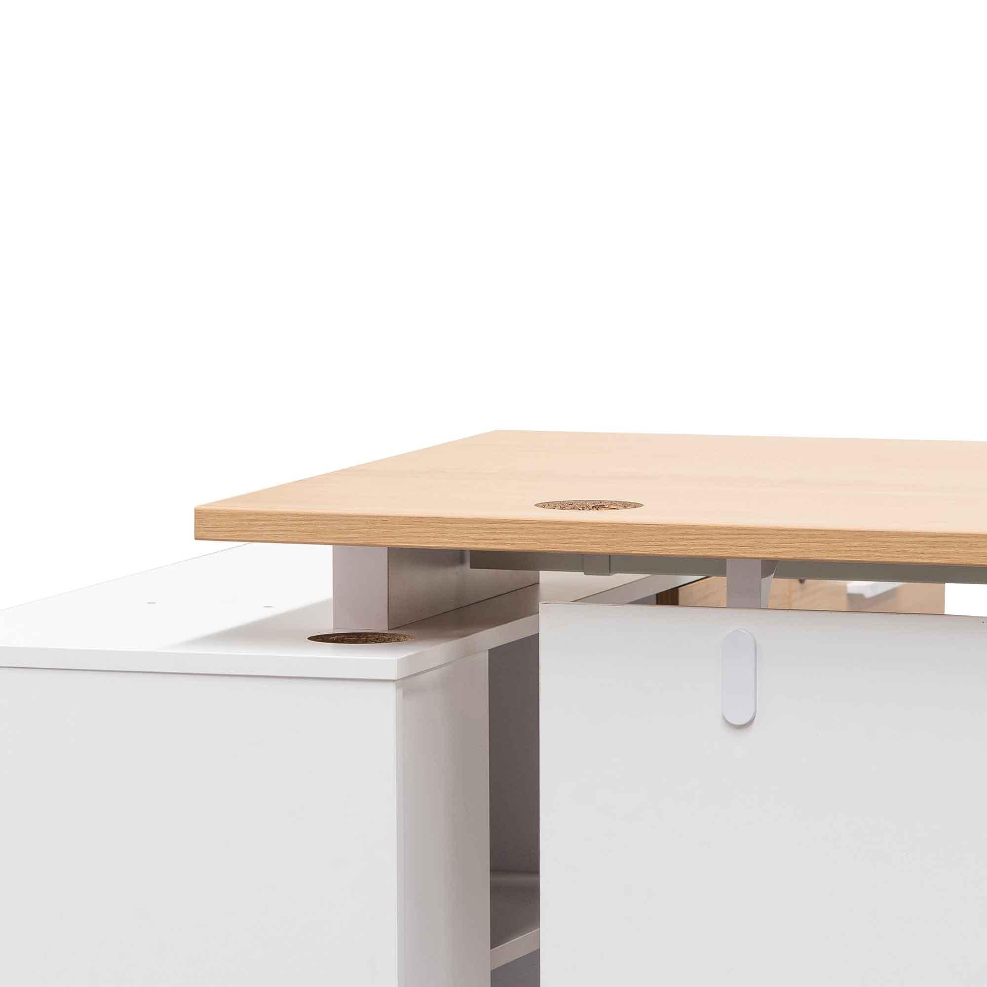 Evlyn 160cm Right Return Executive Office Desk - Natural - Furniture Castle