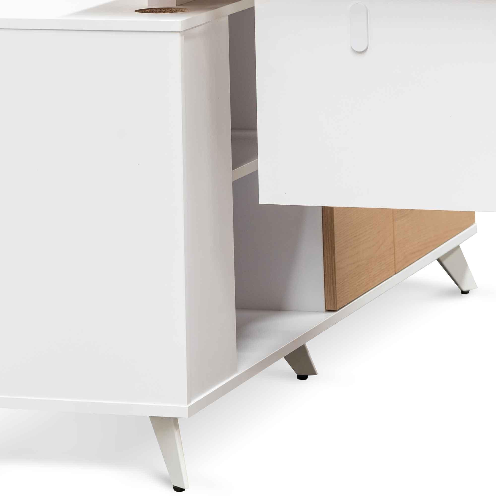 Evlyn 160cm Right Return Executive Office Desk - Natural - Furniture Castle