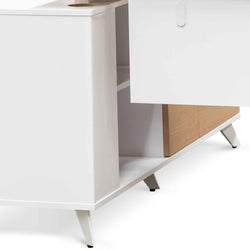 Evlyn 160cm Right Return Executive Office Desk - Natural - Furniture Castle