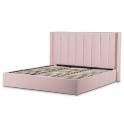 Ex Display - CBD6357-YO Fabric King Bed - Blush Pink with Storage - Furniture Castle