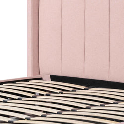 Ex Display - CBD6357-YO Fabric King Bed - Blush Pink with Storage - Furniture Castle