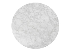 Ex Display - CCF1026 100cm Round Marble Coffee Table With Black Base - Furniture Castle