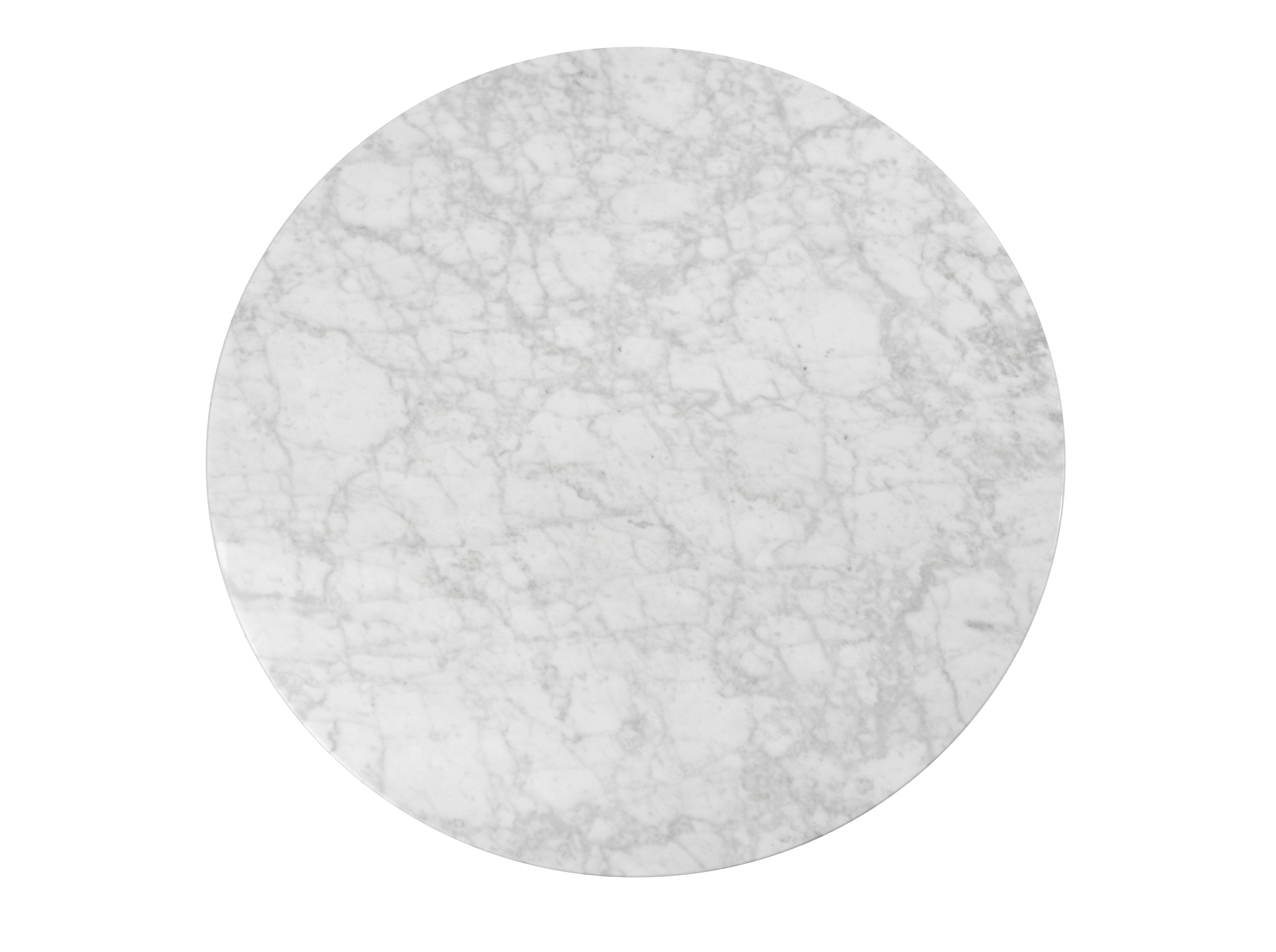 Ex Display - CCF1026 100cm Round Marble Coffee Table With Black Base - Furniture Castle