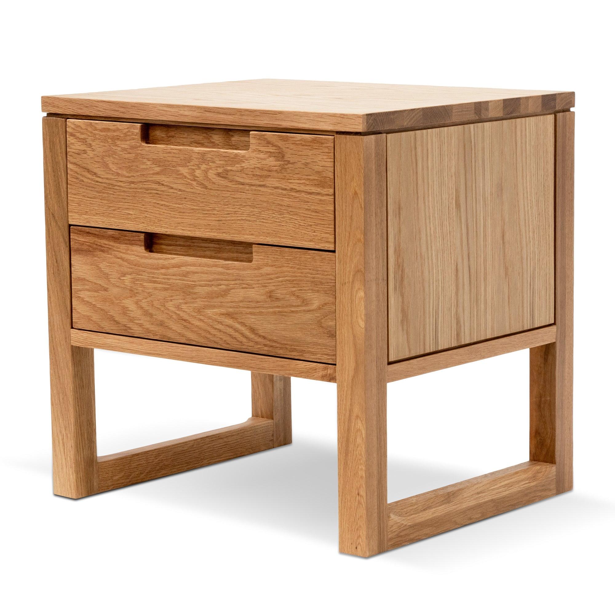 Ex Display - CCF490 2 Drawer Wooden Bedside Table - Natural Oak - Furniture Castle