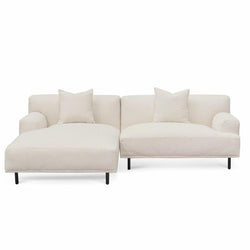 Ex Display - CLC6648-CA Left Chaise Sofa - Ivory White Boucle - Furniture Castle