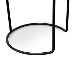 Ex Display - CST2201-IG Round Side Table - Walnut - Black - Furniture Castle