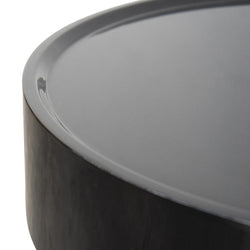 Ex Display - CST2201-IG Round Side Table - Walnut - Black - Furniture Castle