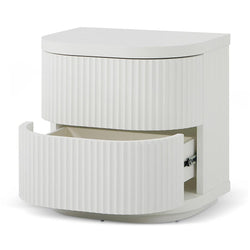 Ex Display - CST8344-DW Bedside Table - Full White - Furniture Castle