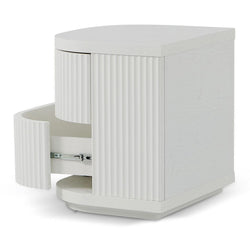 Ex Display - CST8344-DW Bedside Table - Full White - Furniture Castle