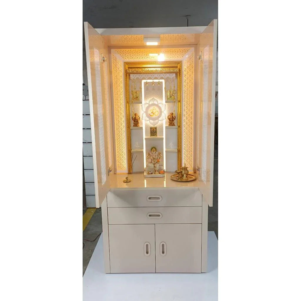 F C Premium Glass Acrylic Anti Scratch Wooden Home Temple - Furniture Castle