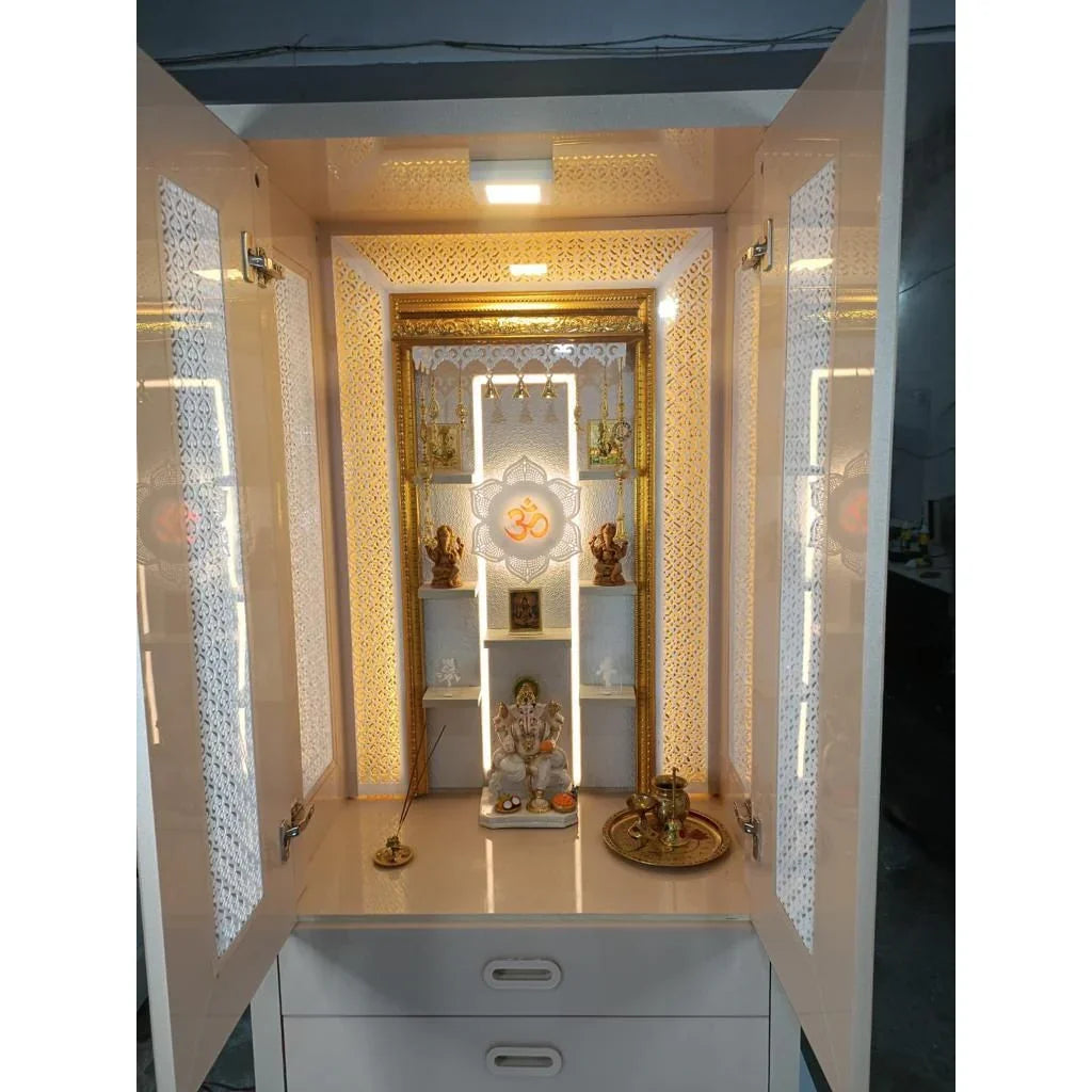 F C Premium Glass Acrylic Anti Scratch Wooden Home Temple - Furniture Castle