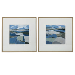 Society Home Gibson Wall Art 2pcs Set Blue 60x3.8x60cm
