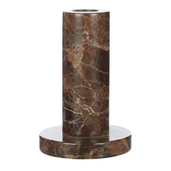 Albert Marble Candle Holder 8x8x12cm Brn
