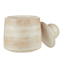 Amalfi Napier Canister Travertine 20x20x26cm