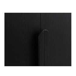 Fantasy Ash Curve Cabinet - Full Black - Furniture Castle
